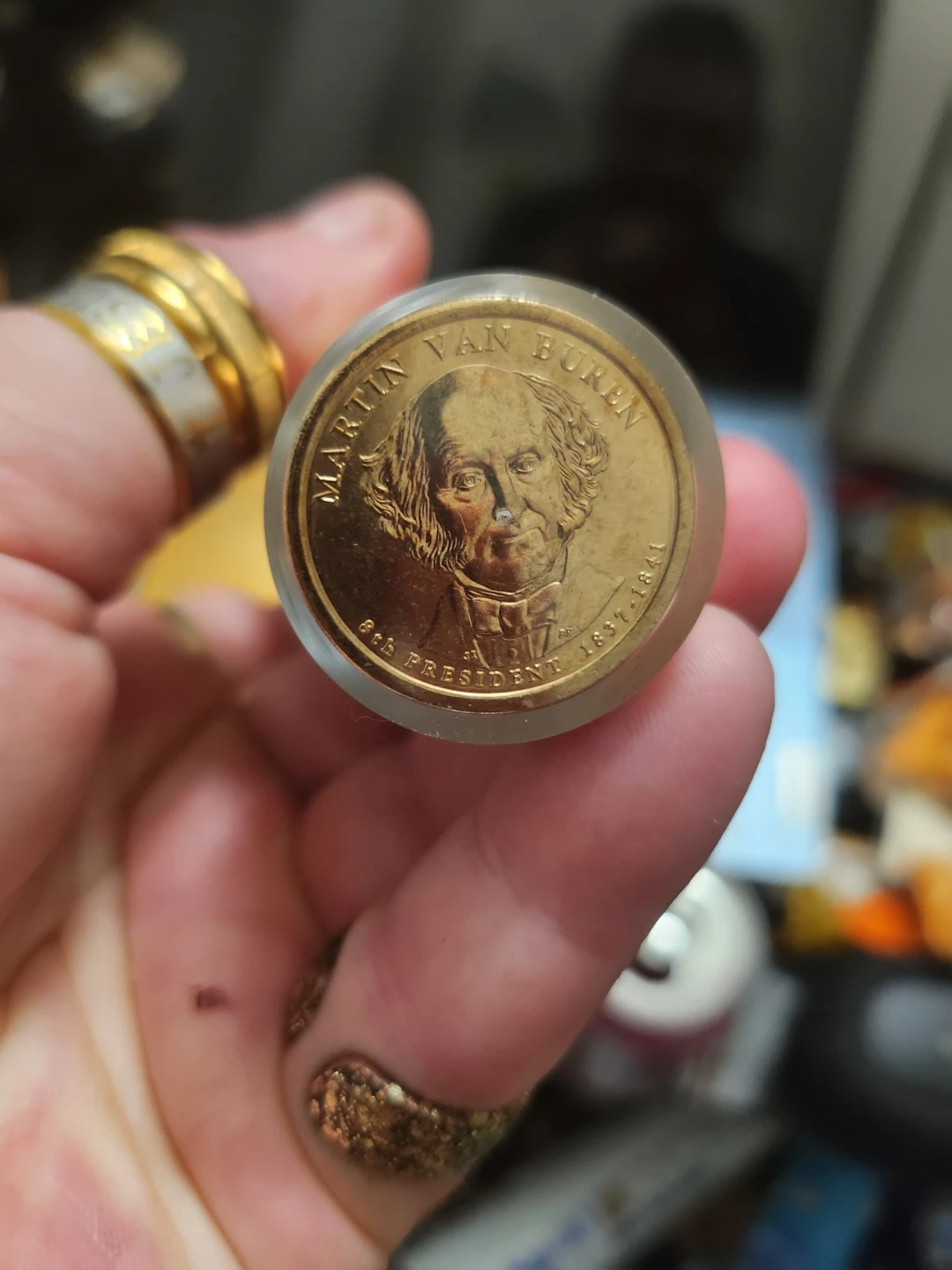 Stack of 50  US Gold Plated 1 Dollar Coins - photo 3