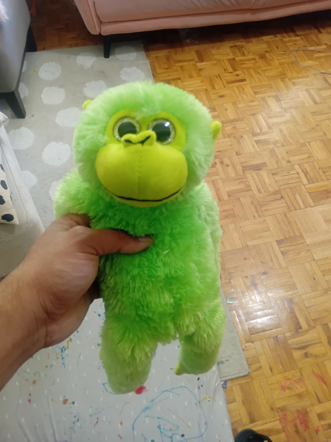 Lime Green Plush Monkey Toy