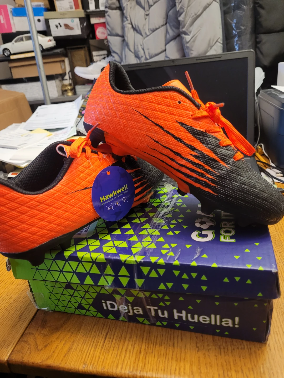 Hawkwell Soccer Cleats - Orange/Black