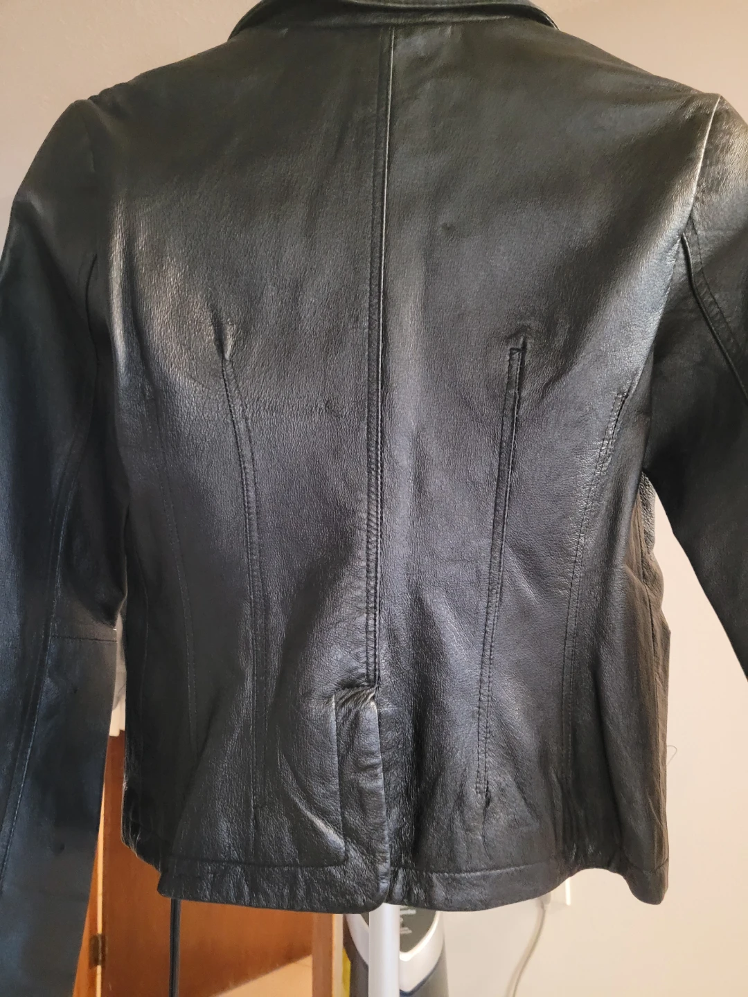 Black Leather Blazer Jacket size small - photo 5