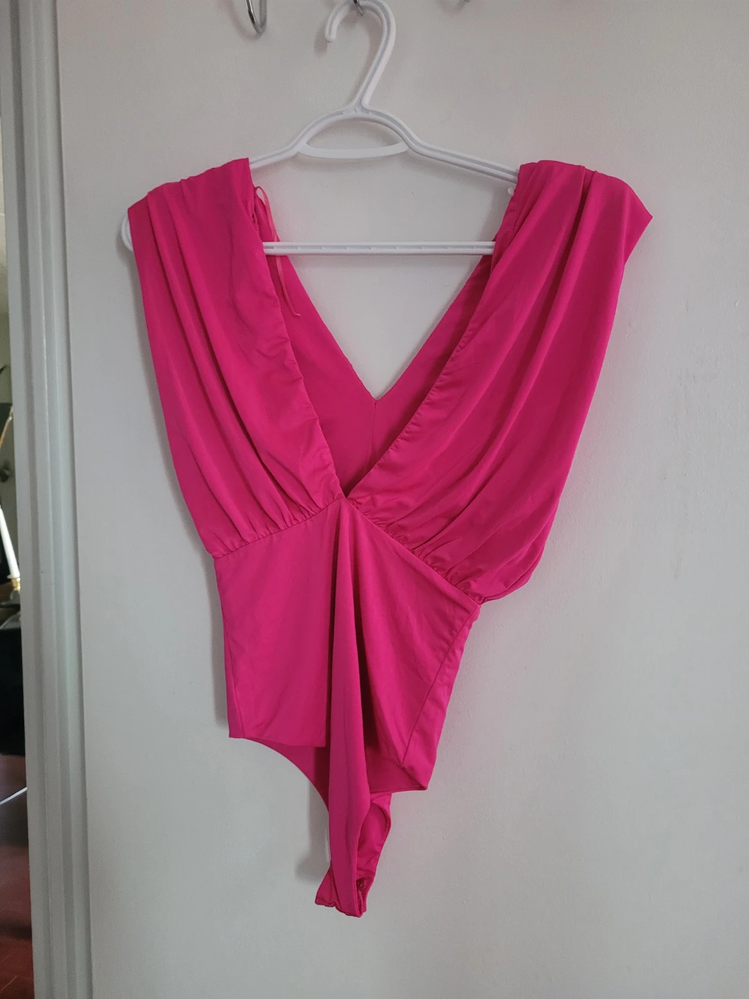 Hot Pink Plunging Neckline Bodysuit - photo 2