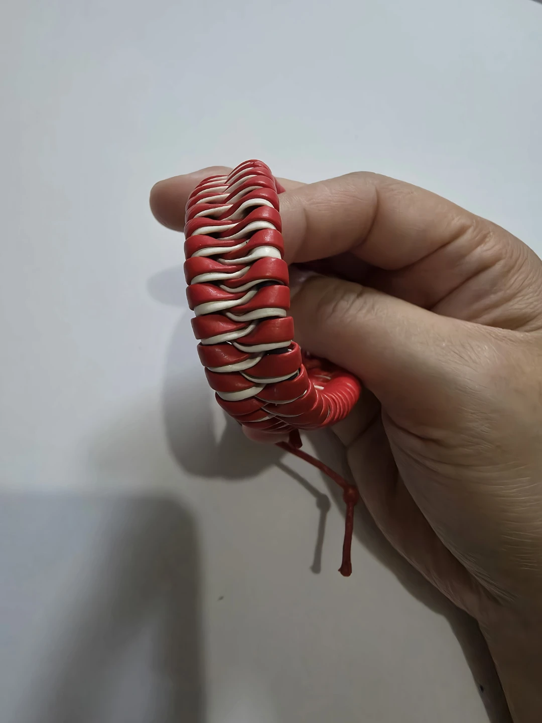 Red and White Leather Bracelet ⚽️