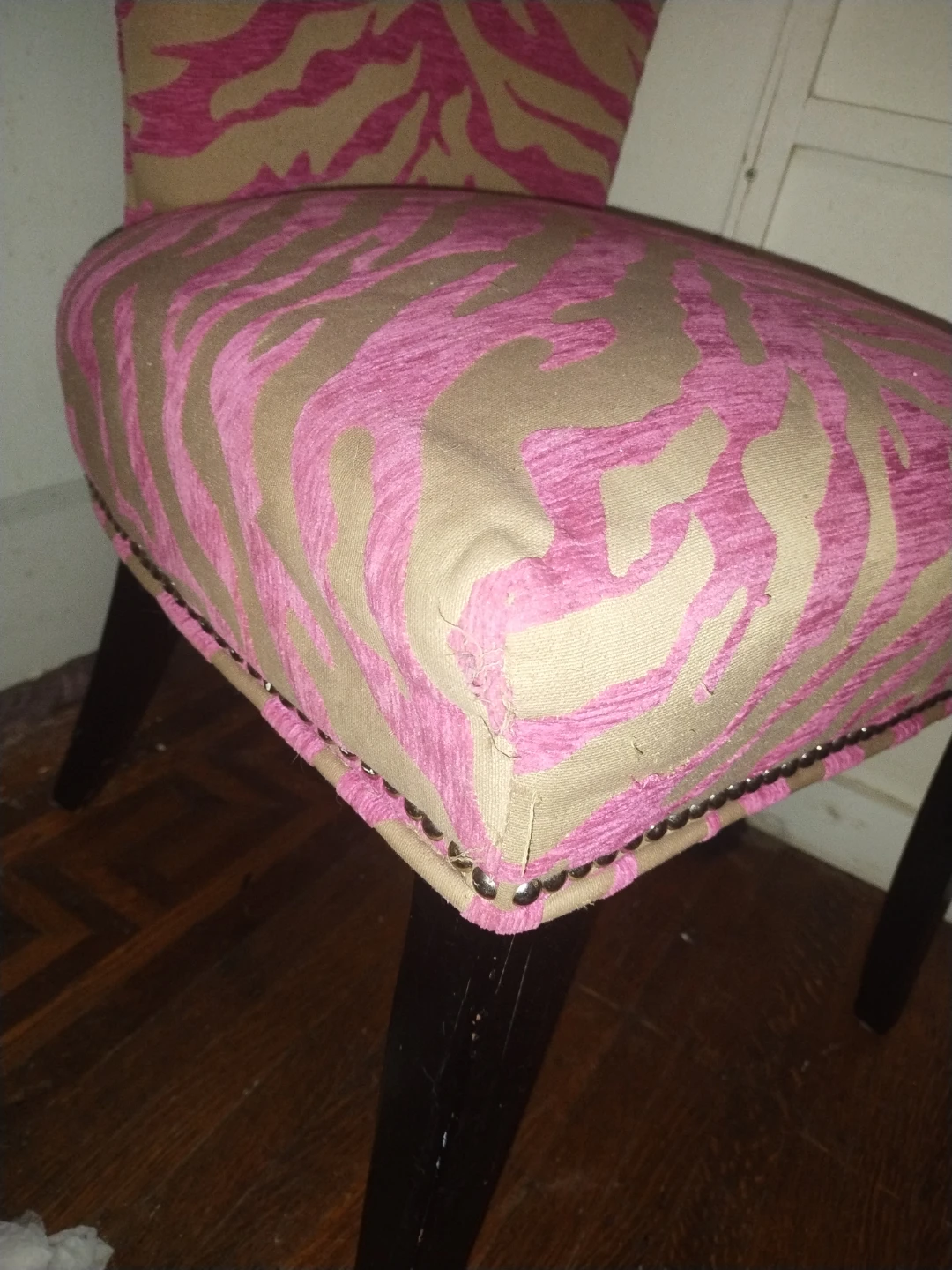 Pink and Tan Zebra Print Accent Chair⚽ - photo 4