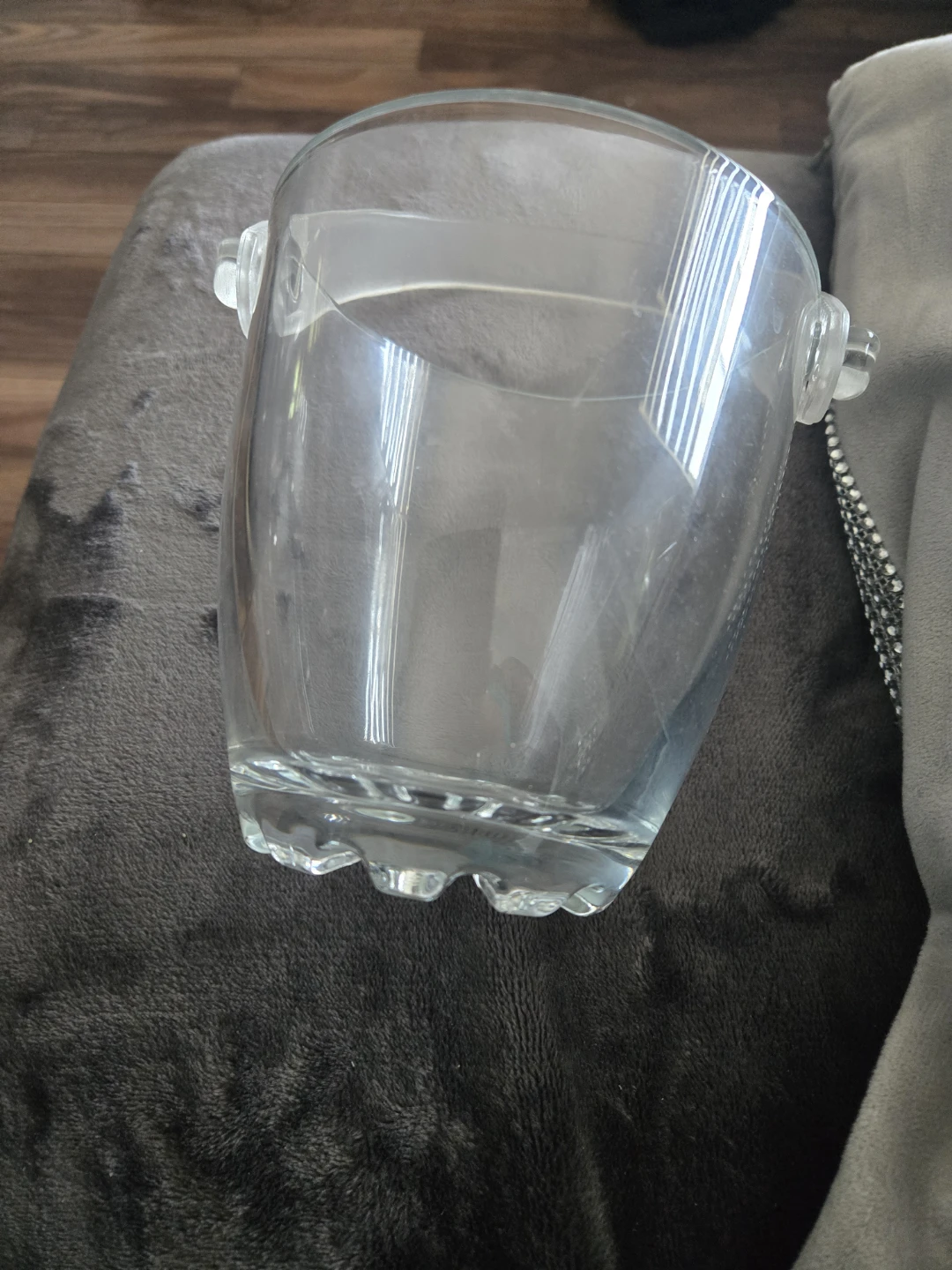 Clear Glass Ice Bucket with Handles - photo 2