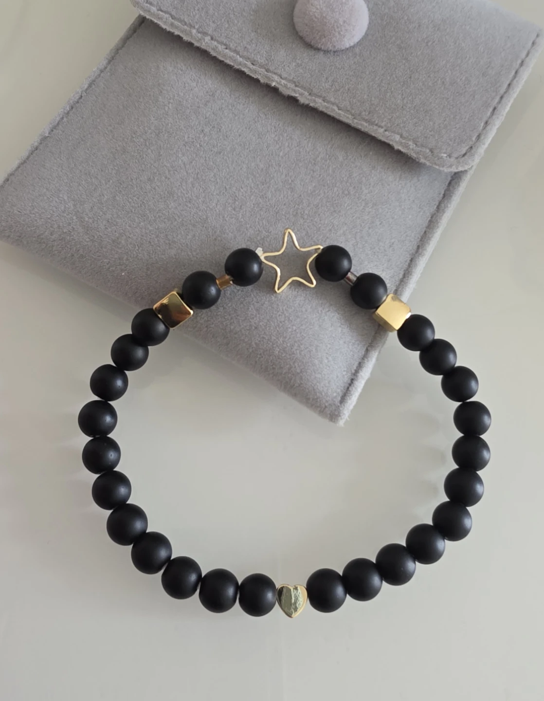 Beaded Handmade Bracelet with Star and Heart Charms - photo 2