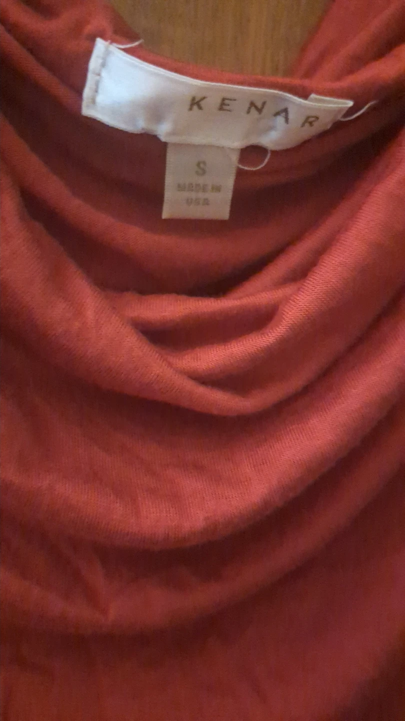 KENAR Coral Cowl Neck Ruched Side Top Size S - photo 2