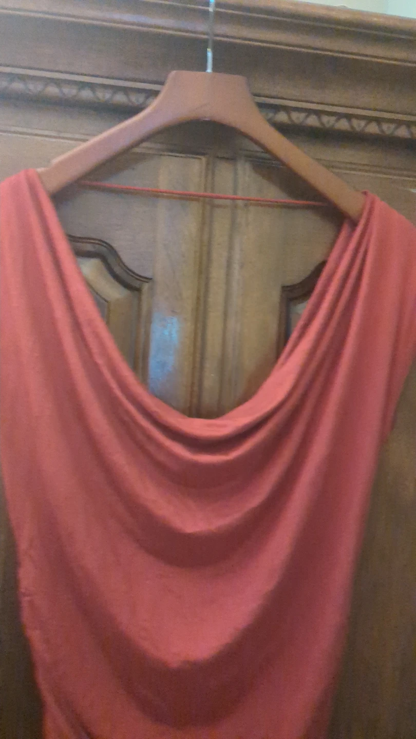 KENAR Coral Cowl Neck Ruched Side Top Size S - photo 3
