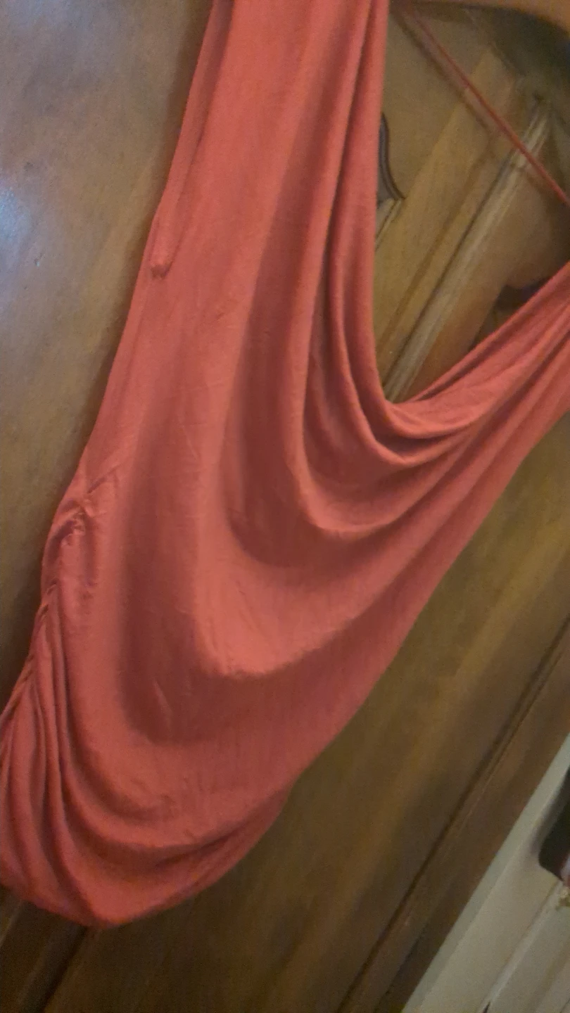 KENAR Coral Cowl Neck Ruched Side Top Size S - photo 4