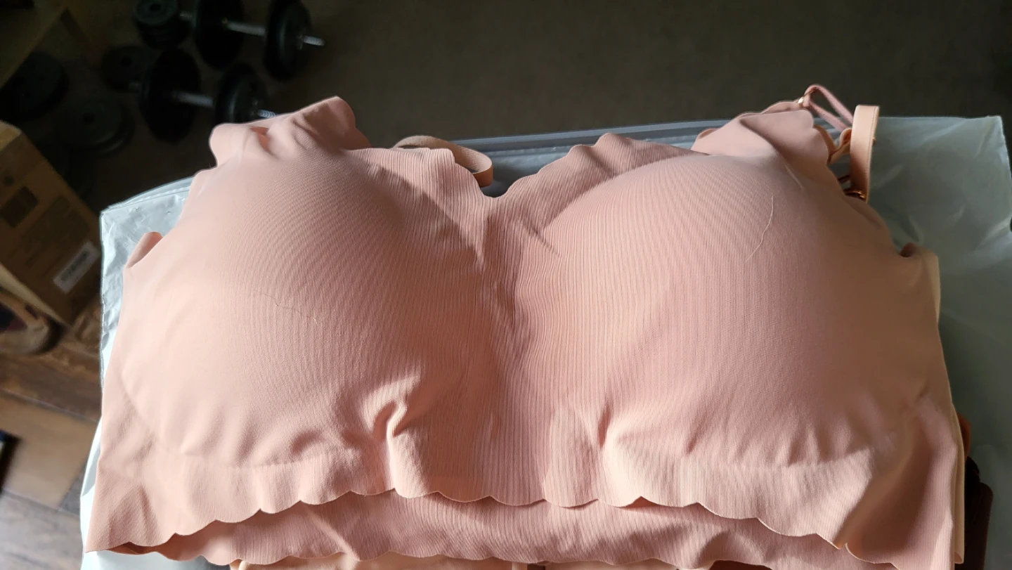 Peach Bralette with Scalloped Hem