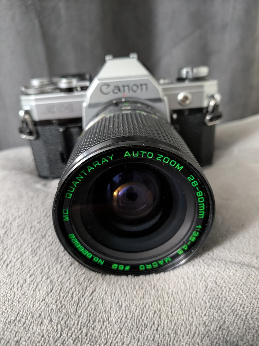 Canon AE-1 35mm with  Quantaray Auto Zoom Lens