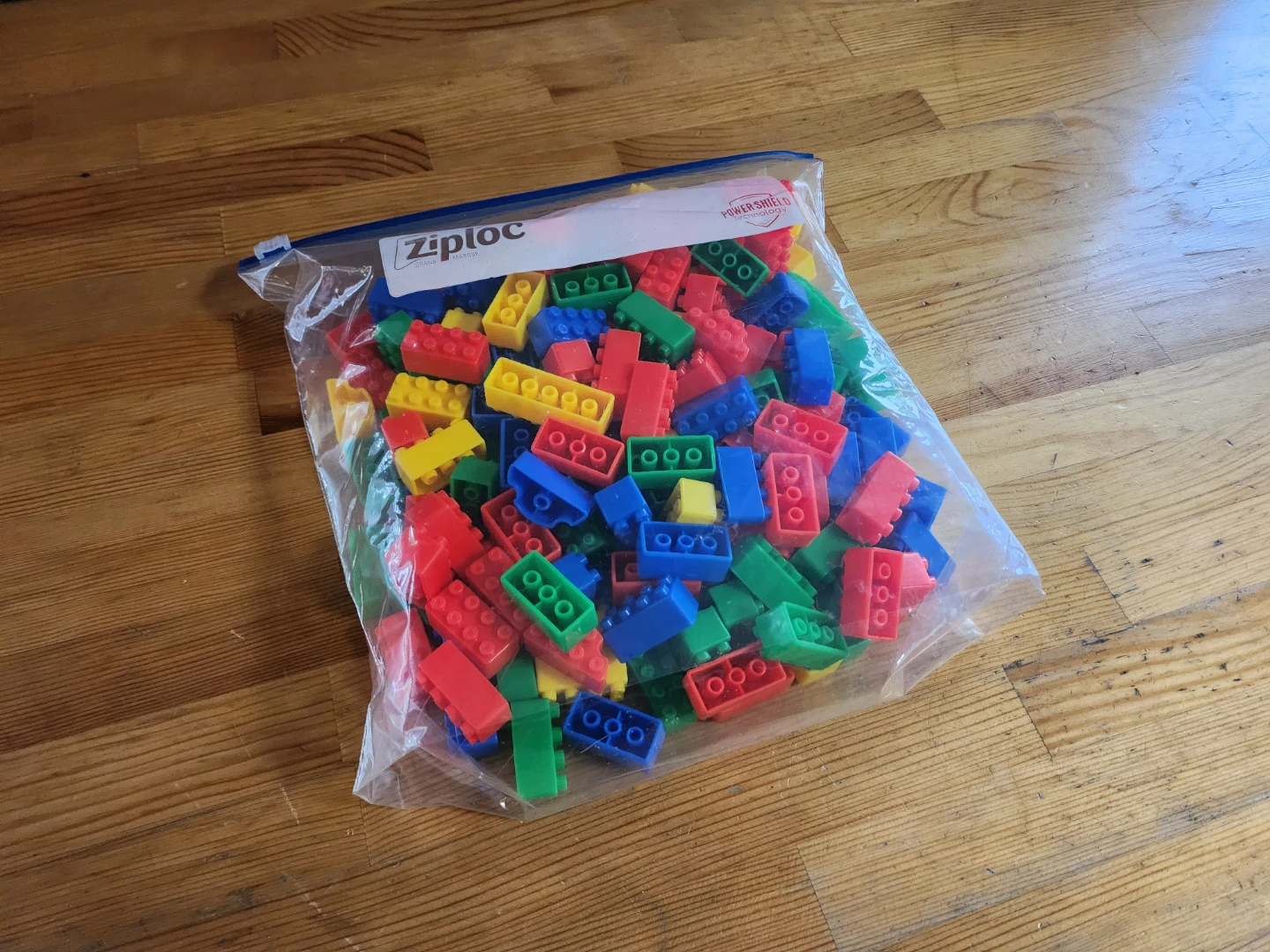 Colorful plastic building bricks