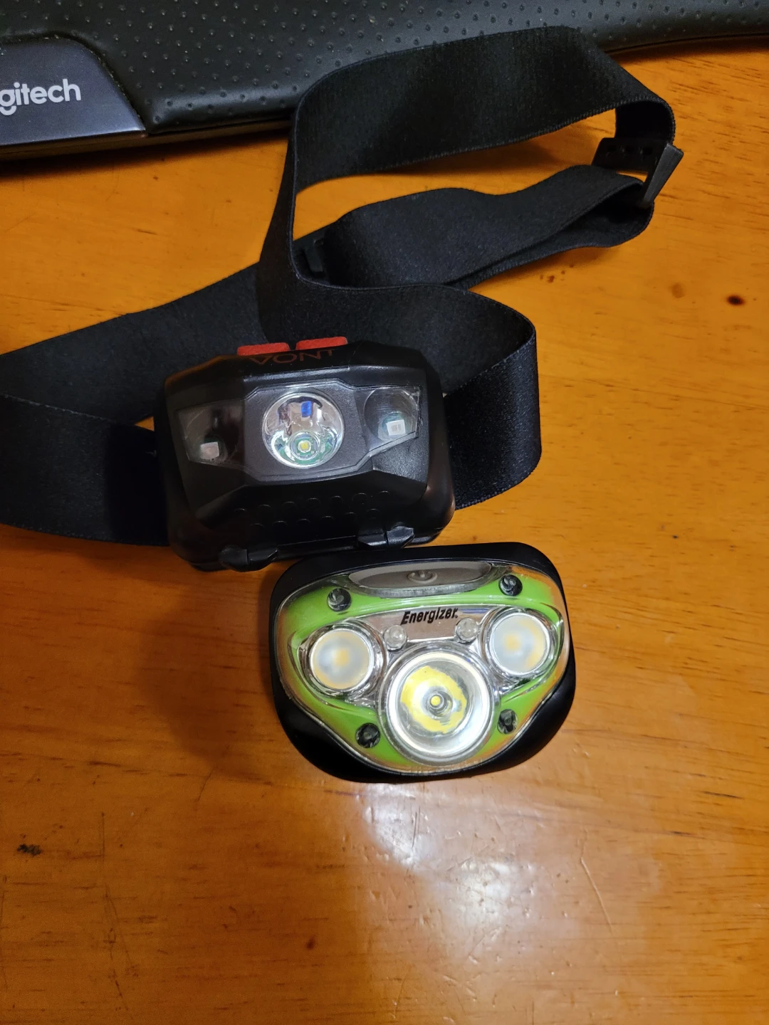 Two headlamps Energizer and Vont