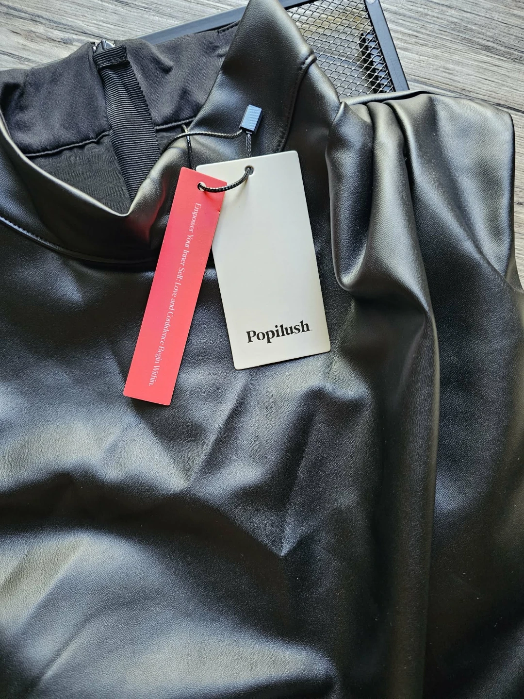 🖤 NEW WITH TAGS - Popilush Faux Leather Bodysuit 🖤 - photo 5