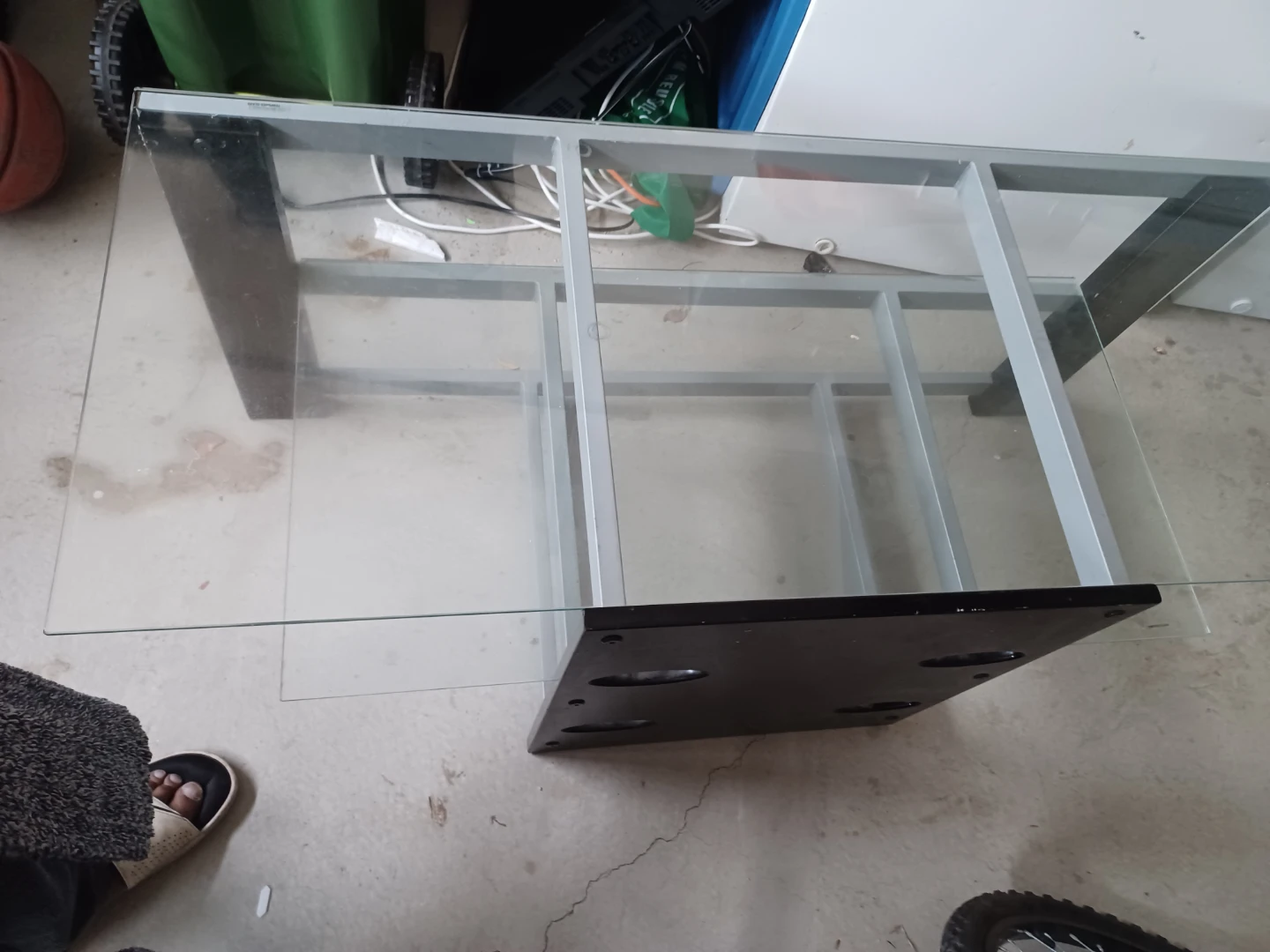 Glass and Metal Console Table - photo 4