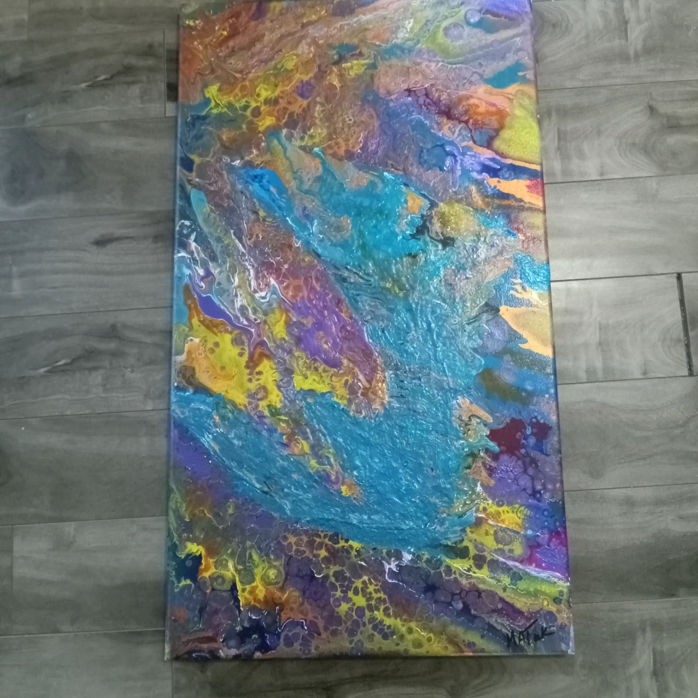 Abstract Pour Painting