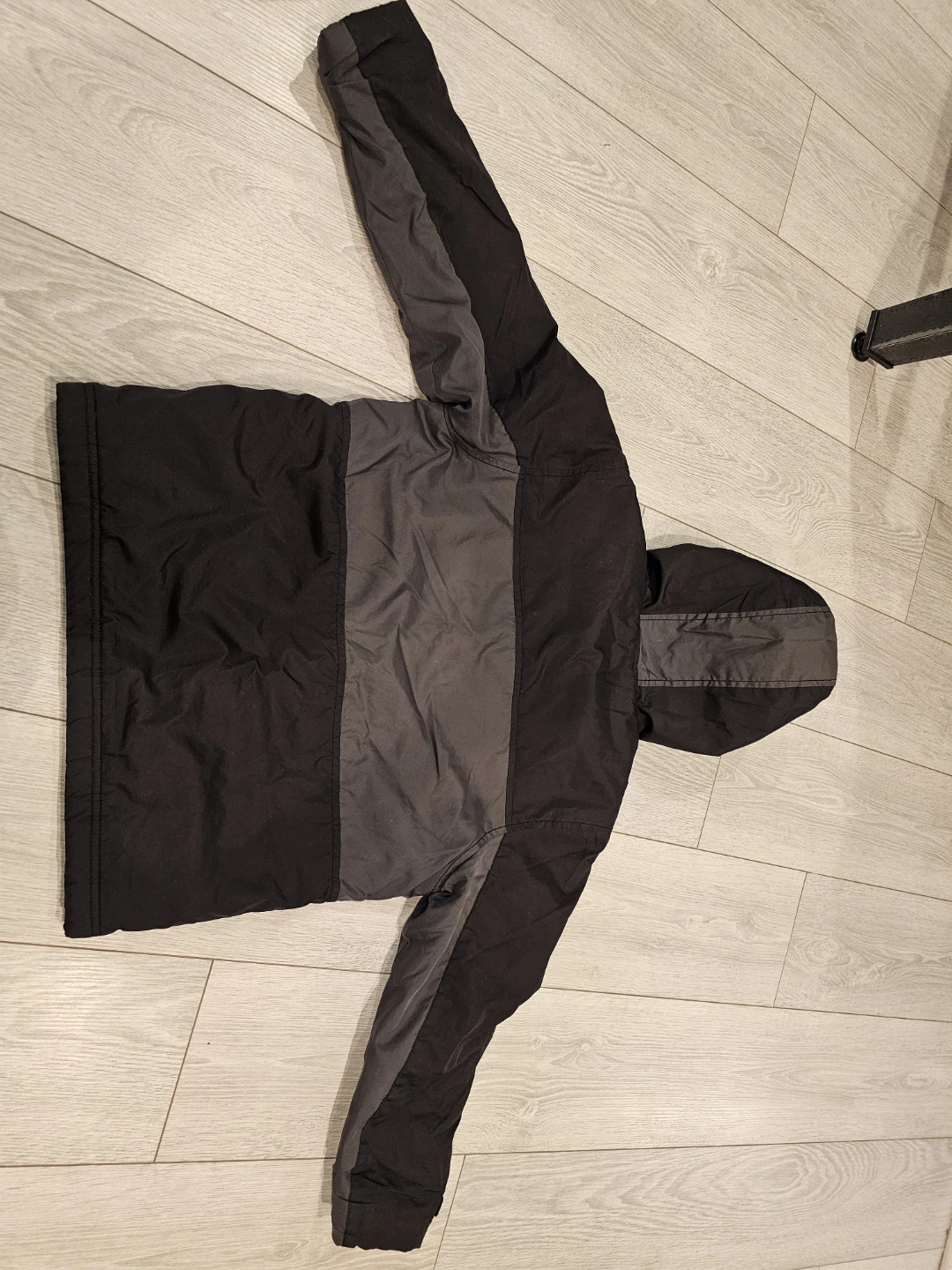 Boys Black and Grey Hooded Winter Jacket - photo 2