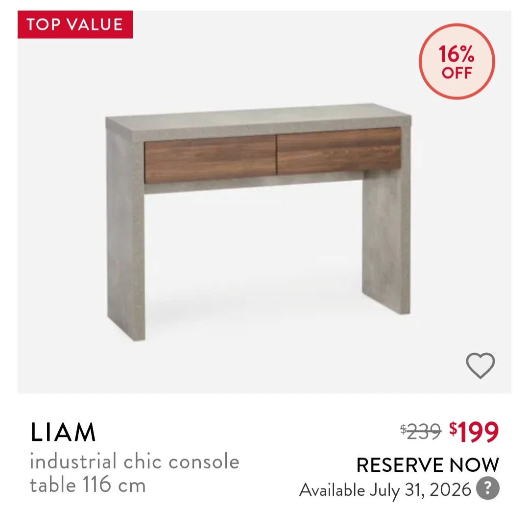 Structube Liam console and end tables