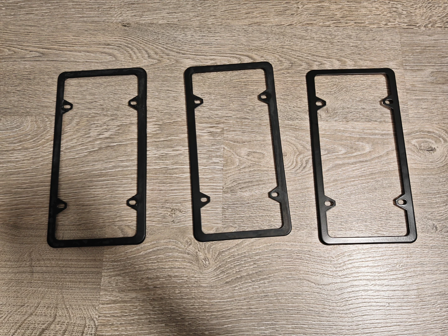 Set of 3 Black License Plate Frames