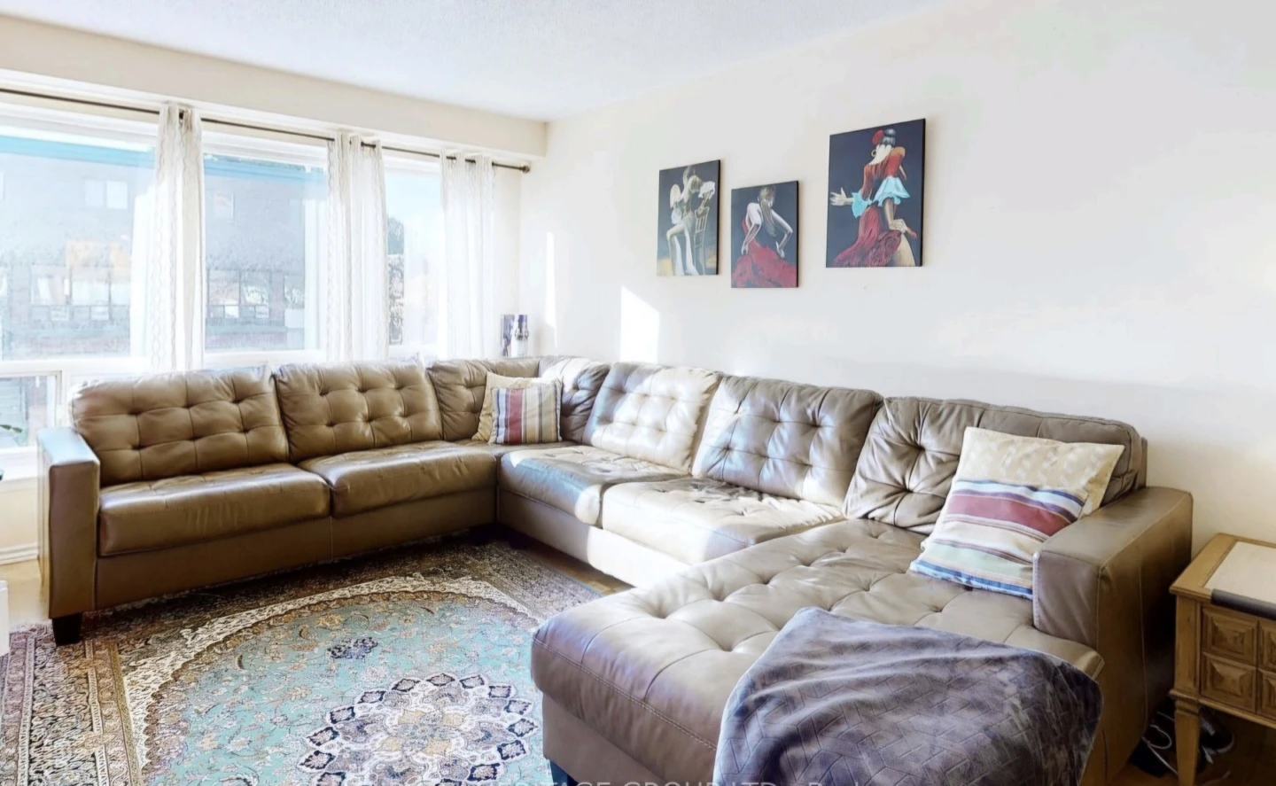 Brown Leather Sectional Sofa - photo 3