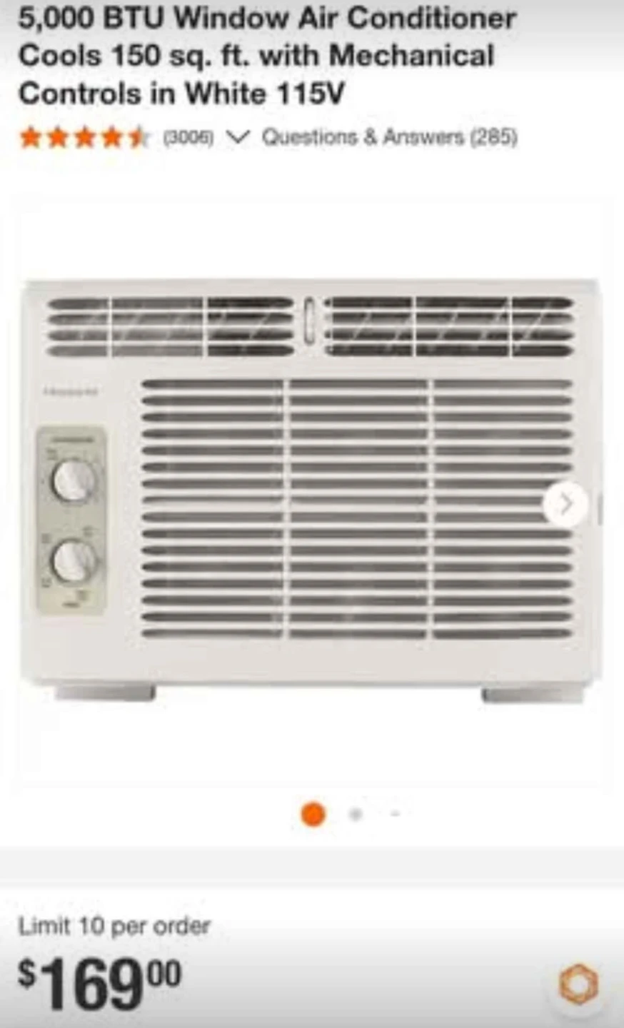 5,000 BTU Window Air Conditioner - White