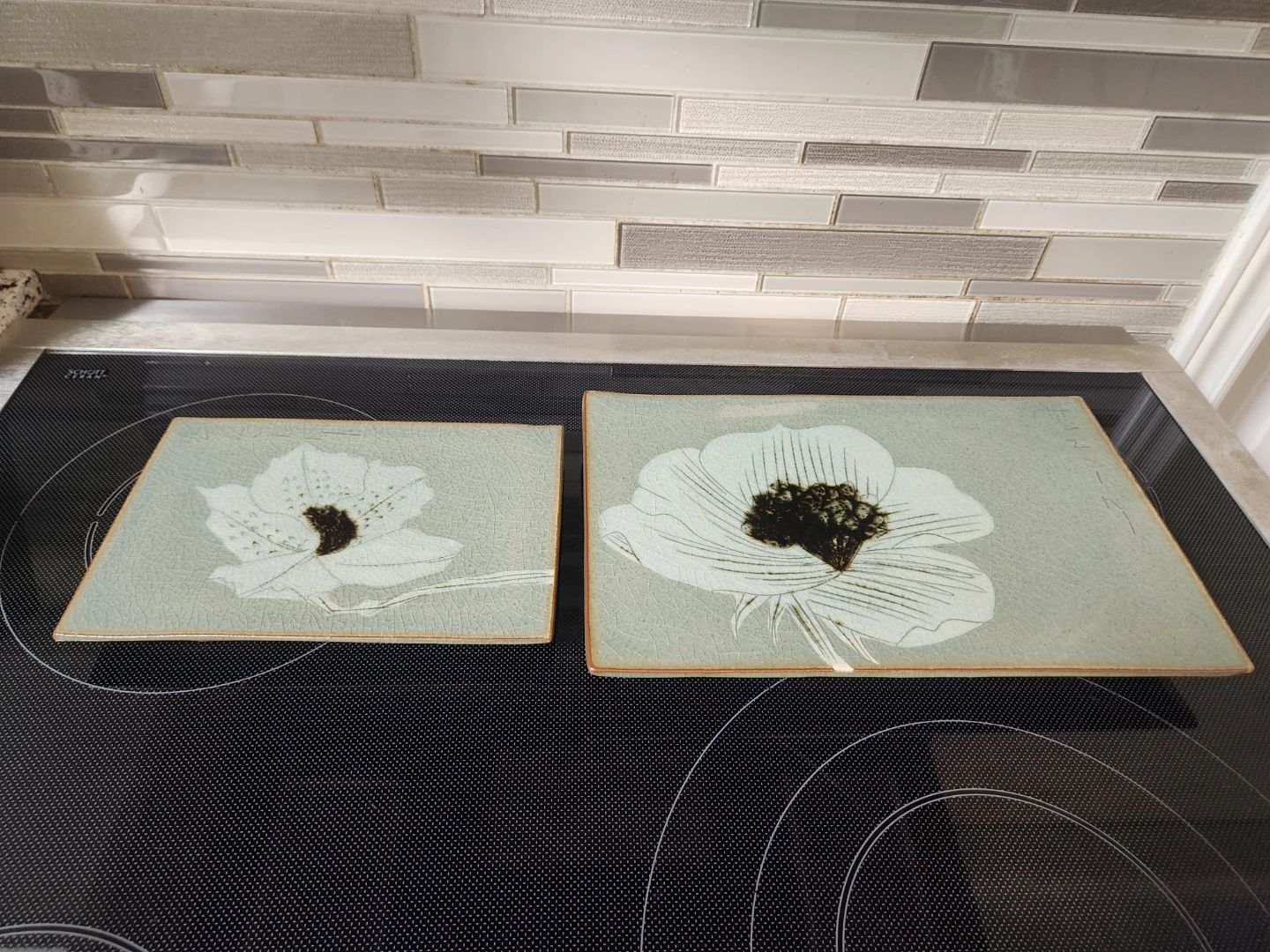 Decorative Serving Trays with Floral Design - Set of 2 - photo 2