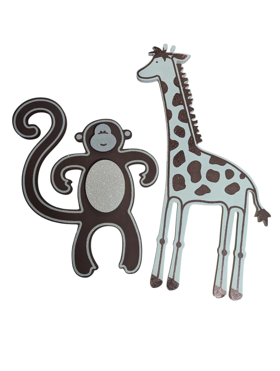 Used Giraffe & monkey Wood wall decorations $15ea/$25 both
