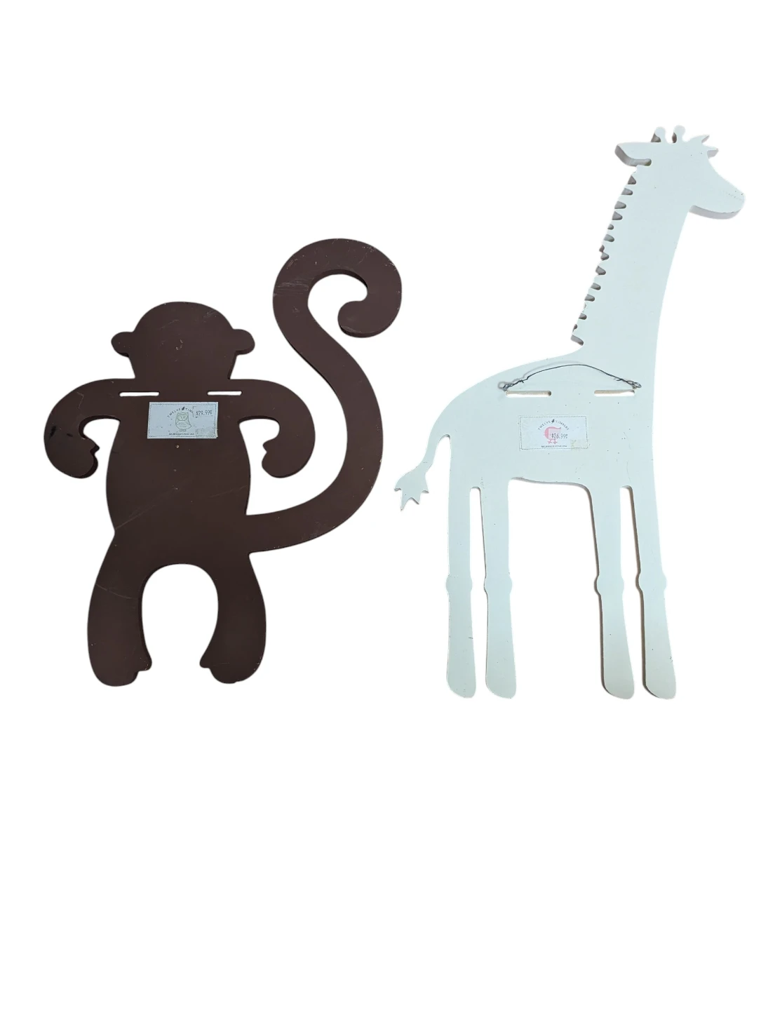 Used Giraffe & monkey Wood wall decorations $15ea/$25 both - photo 2