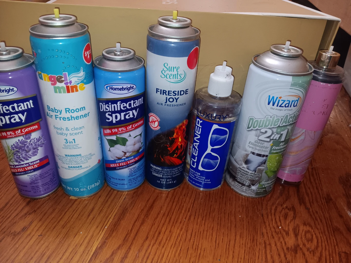 Assorted Air Fresheners and Disinfectant Sprays