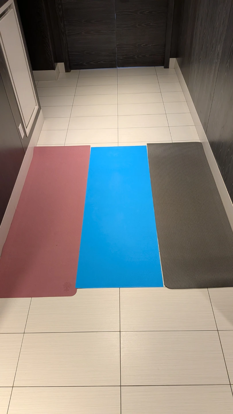 3 Yoga Mats - Pink, Blue, Grey