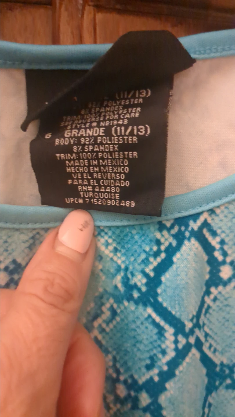 Turquoise Snakeskin Print Tank Top - Grande (11/13) - photo 2