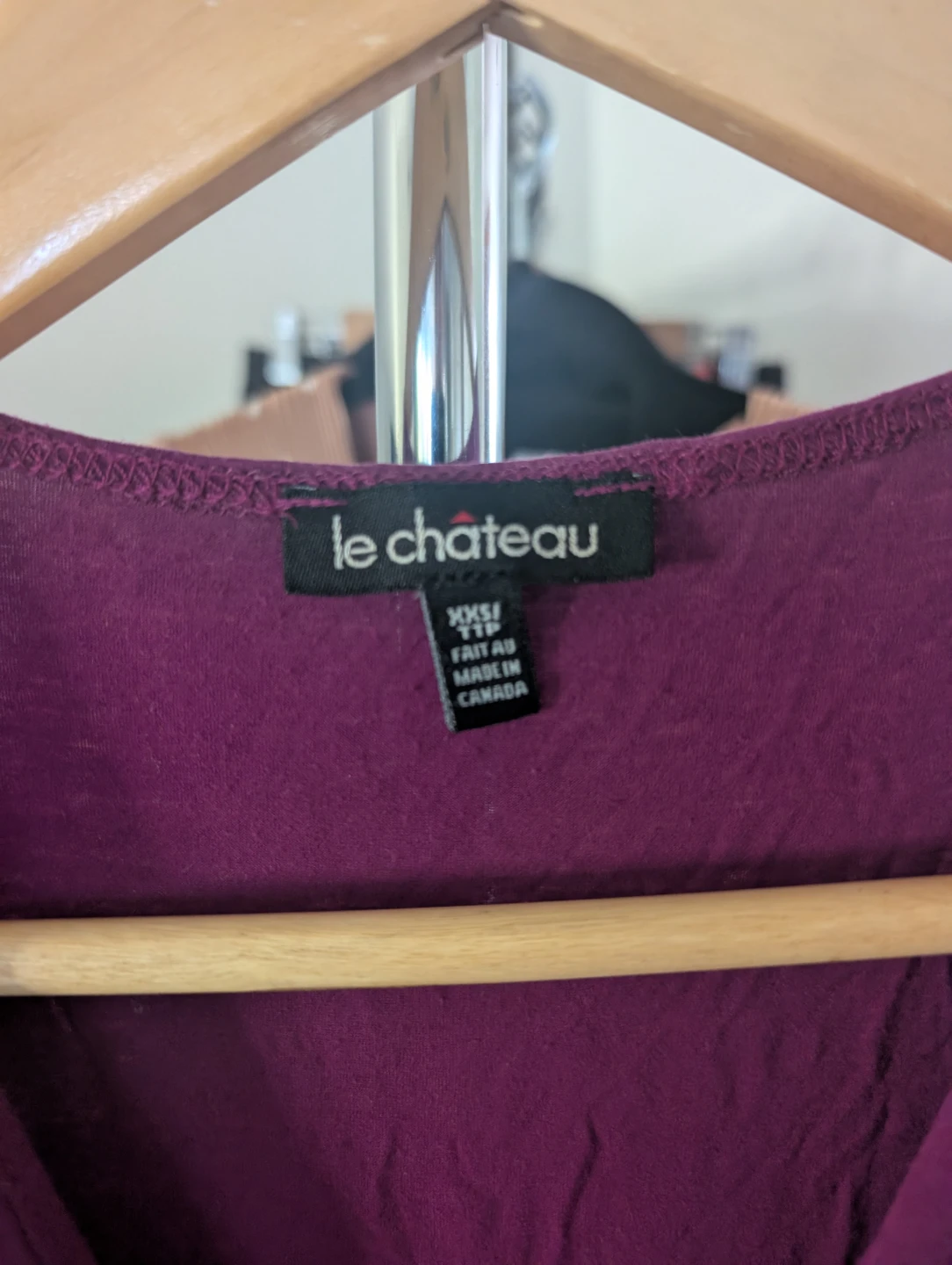 Le Château Purple Ruched Tie Front Top XXS - photo 2