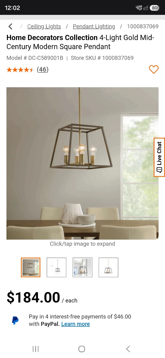 Home Decorators Collection 4-Light Pendant Light