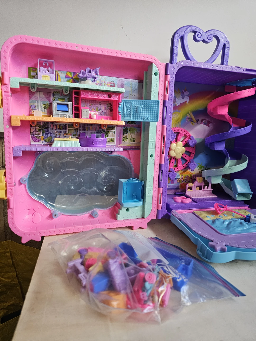 Polly Pocket Unicorn Rainbow Funhouse Toy