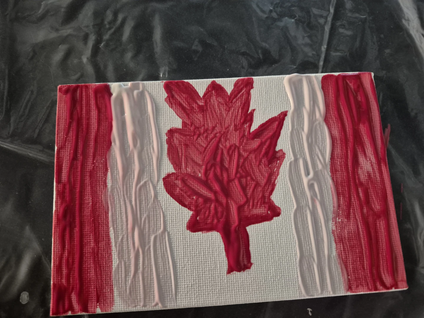 Hand-painted Canadian Flag Canvas ⚽️