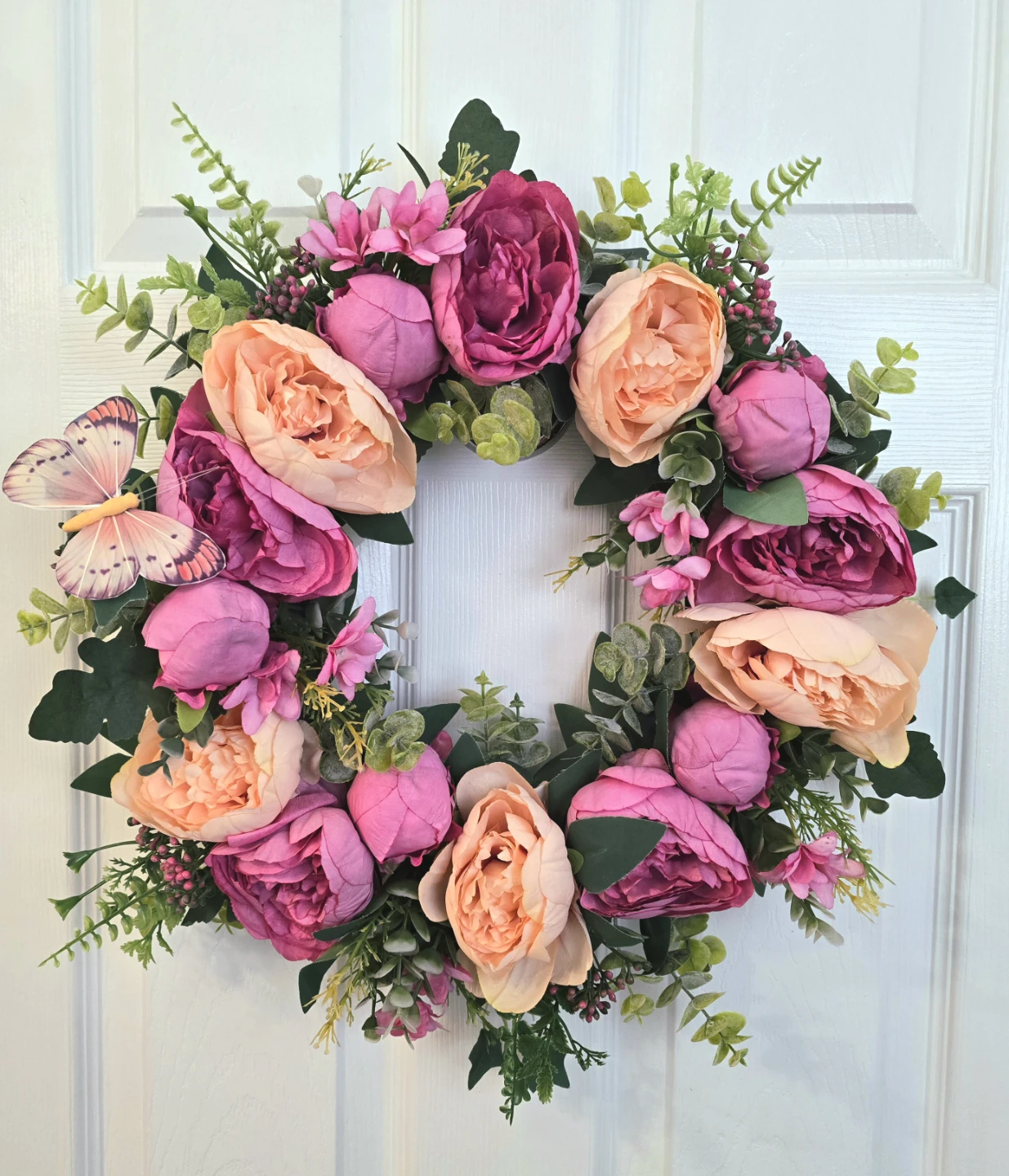 Floral Wreath with Butterfly Decoration