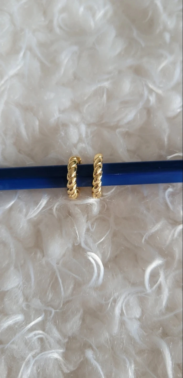 Gold-tone Twist Hoop Earrings