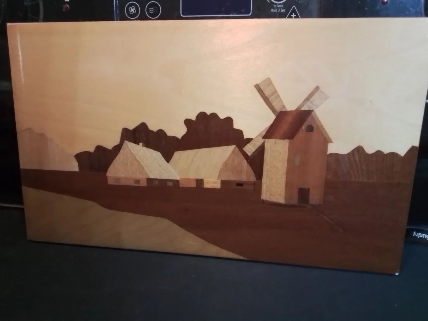 Wooden Marquetry Art Plaque USSR