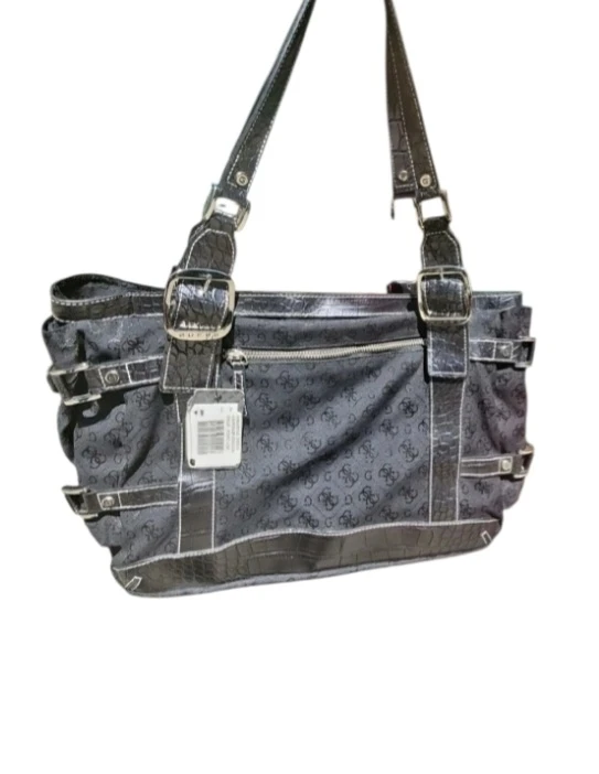 NWT Vintage Y2K Guess Black Monogram Shoulder Bag - photo 4