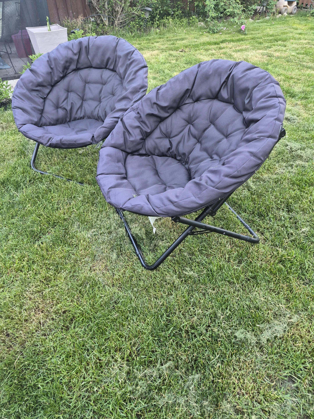 Set of 2 Dark Grey Saucer Chairs - photo 4