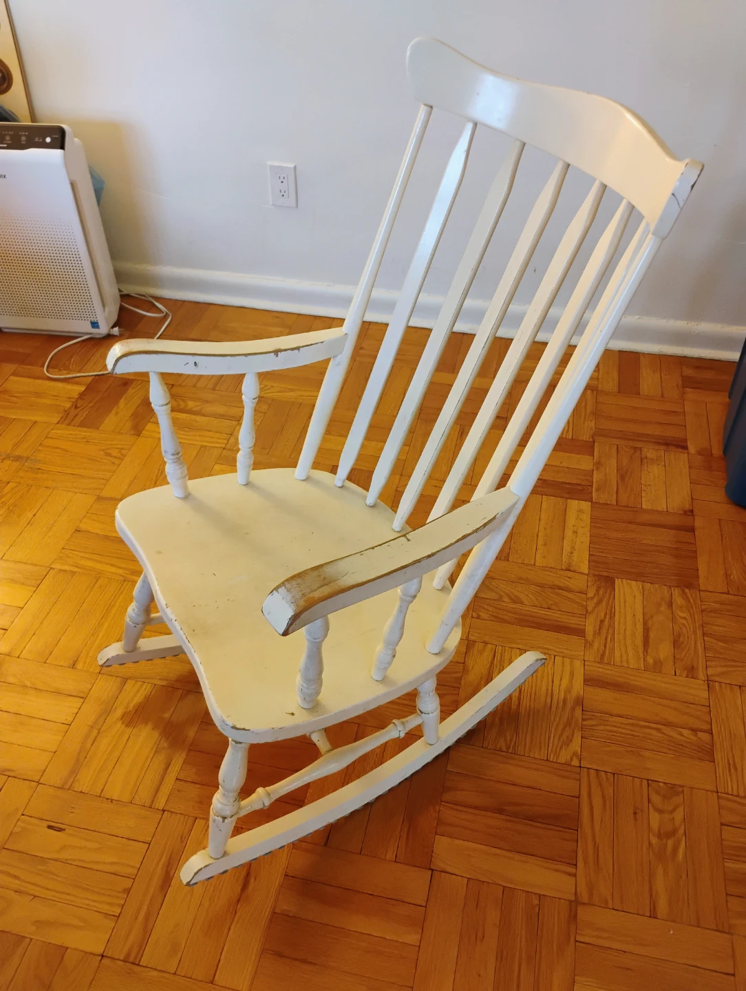 White Wooden Rocking Chair