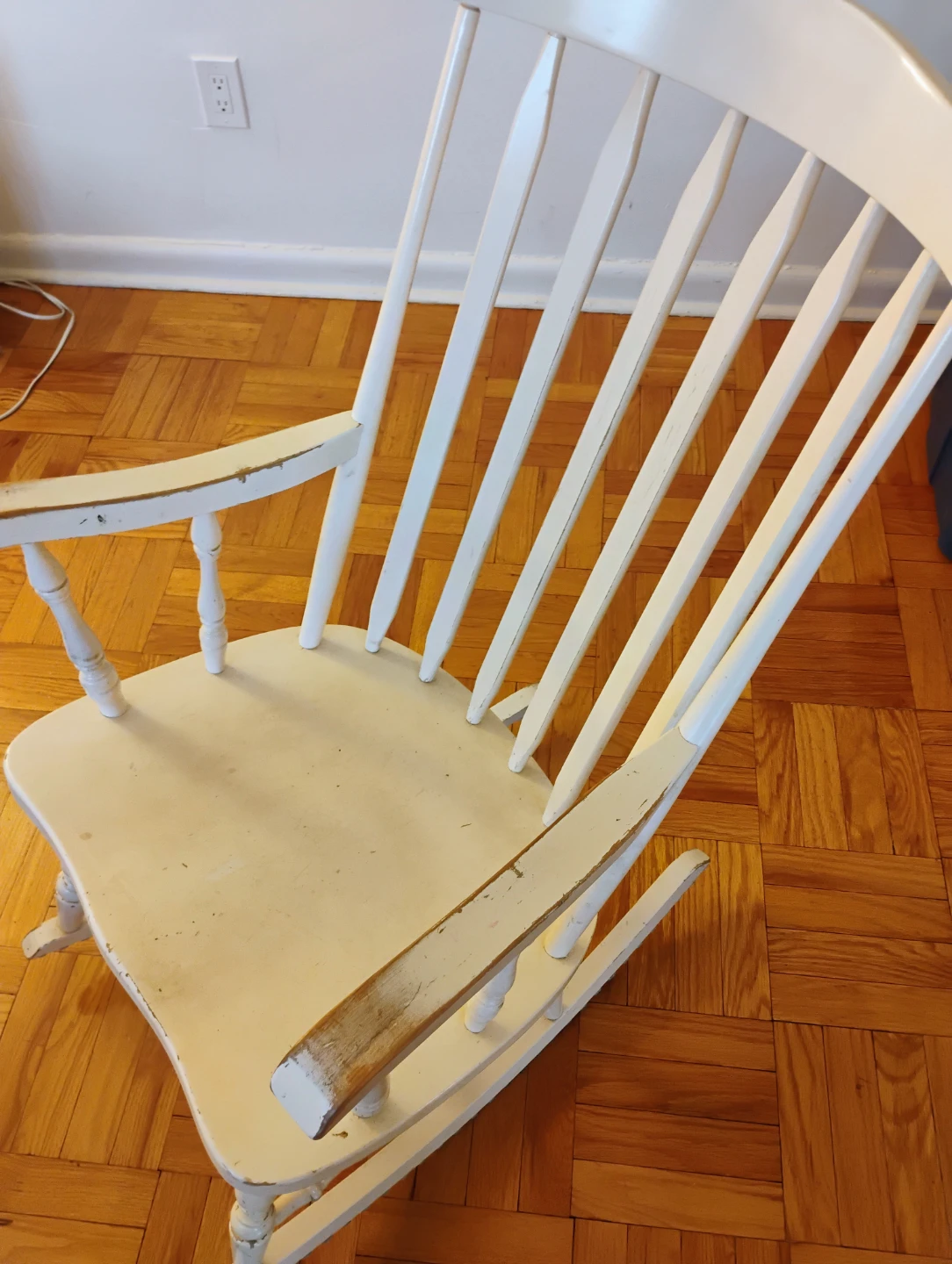 White Wooden Rocking Chair - photo 5