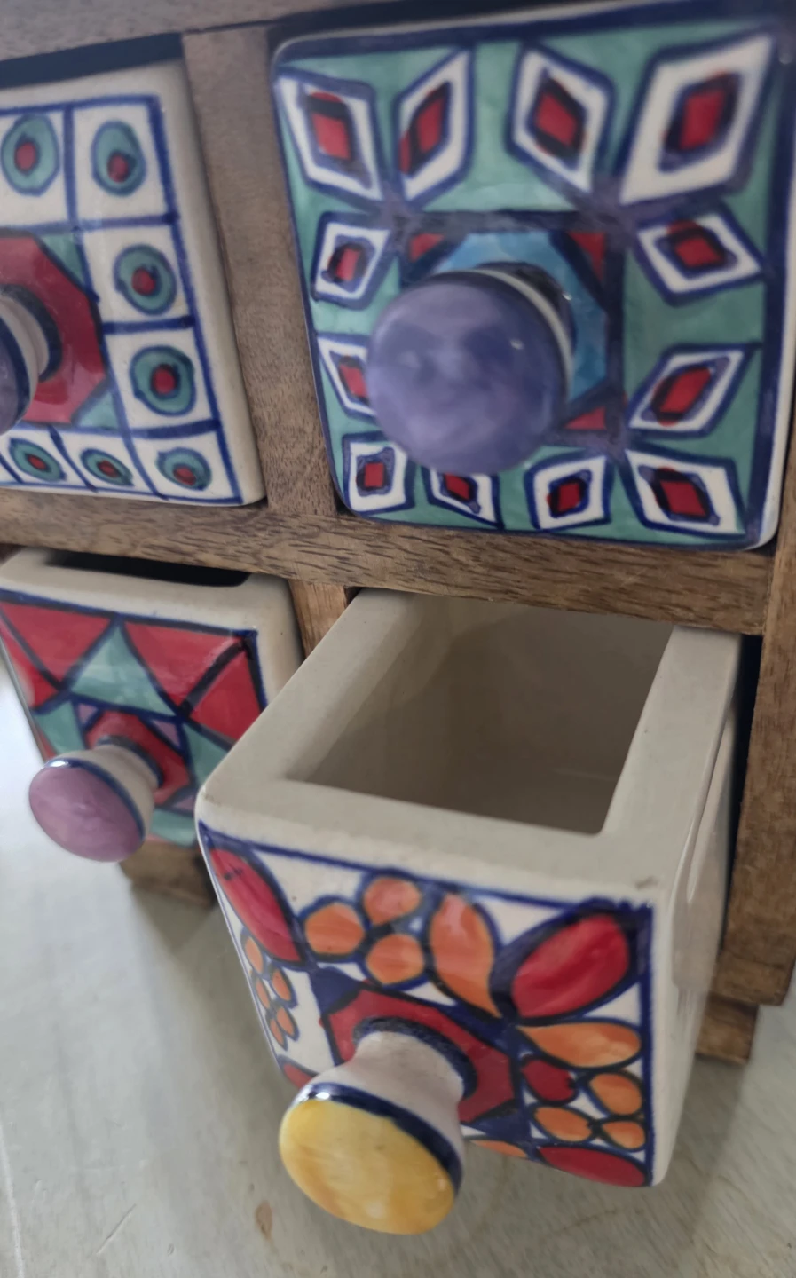 Wooden 4-Drawer Organizer with Ceramic drawers - photo 2