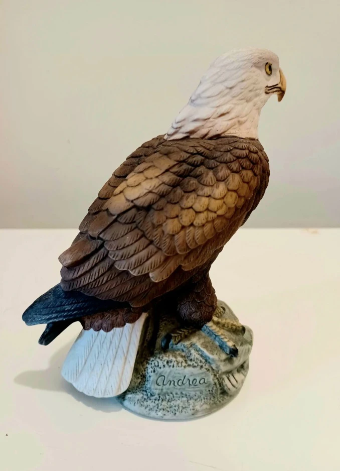 Vtg Andrea by Sadek Bald Eagle Porcelain Figurine