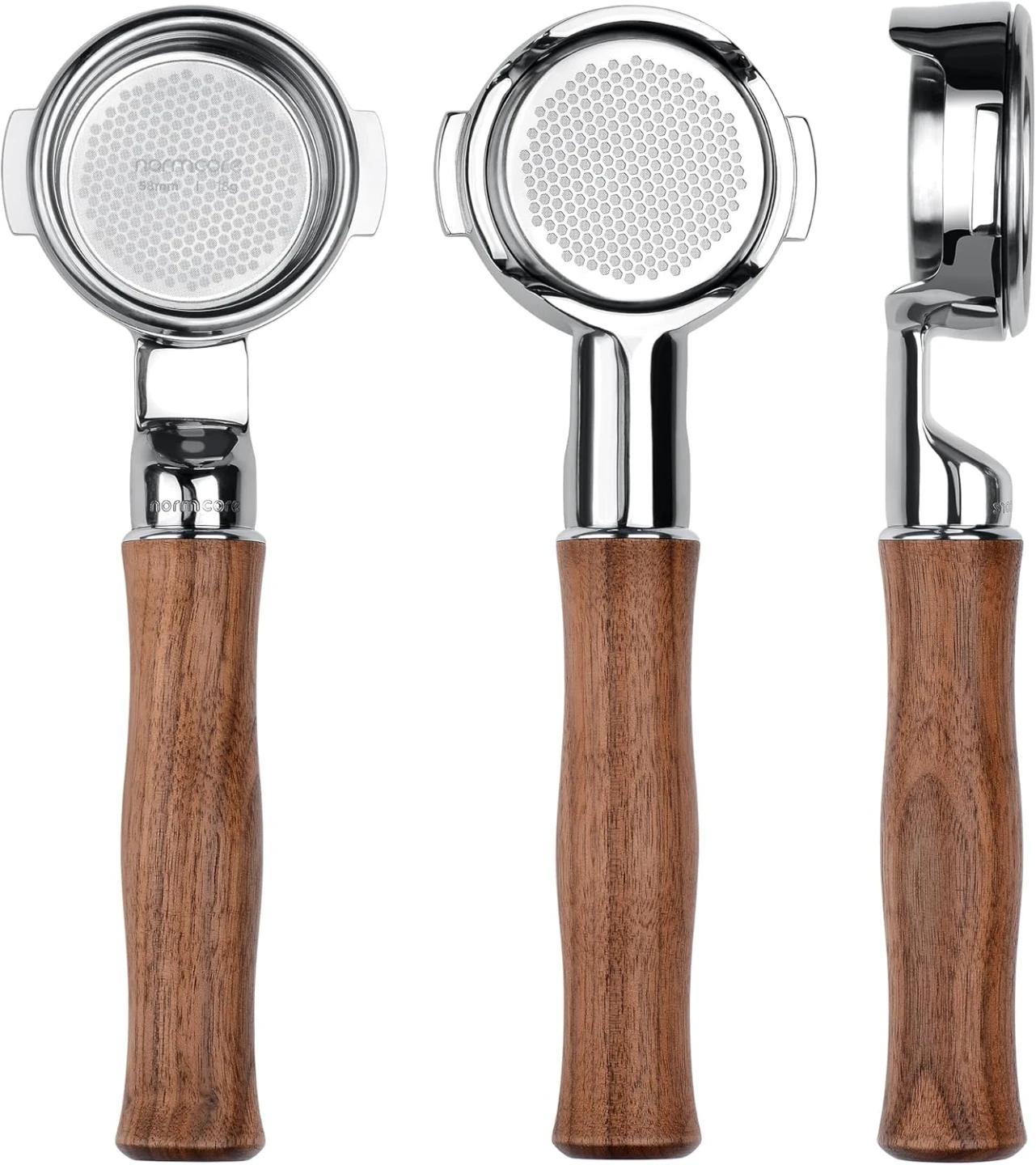 Normcore 58mm Naked Portafilter with Walnut Handle