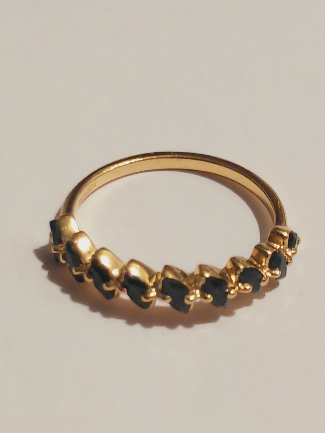 New !! Gold Overlay Sterling Silver 925 Black Onyx Ring. 9. - photo 3