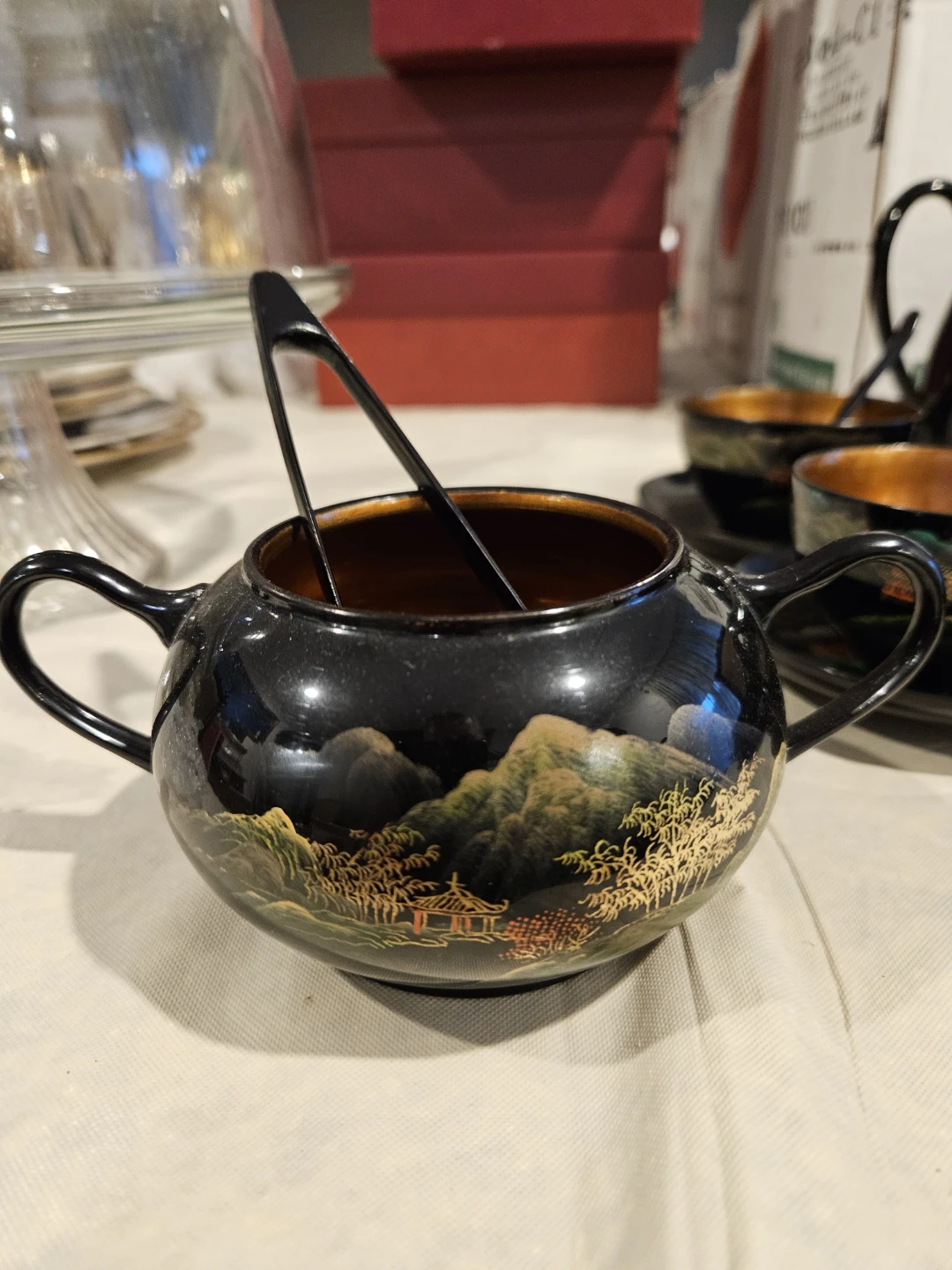 Vintage Black & Gold Tea Set with Everything You Need! - photo 5