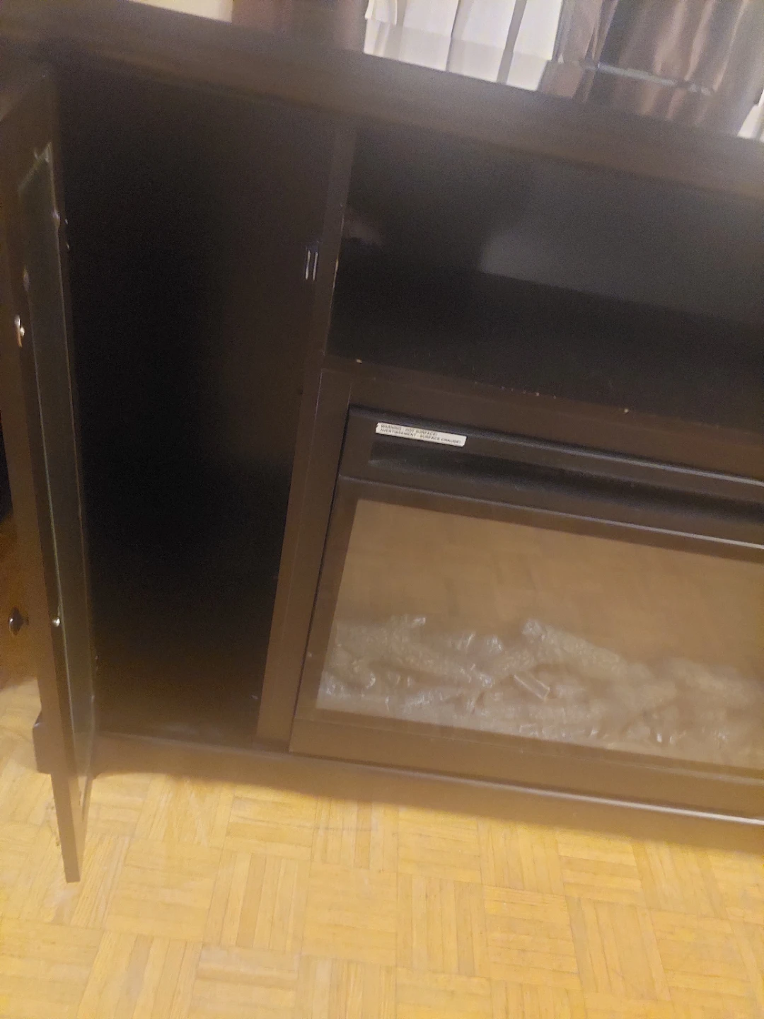 Dark Wood Electric Fireplace Entertainment Stand - photo 3