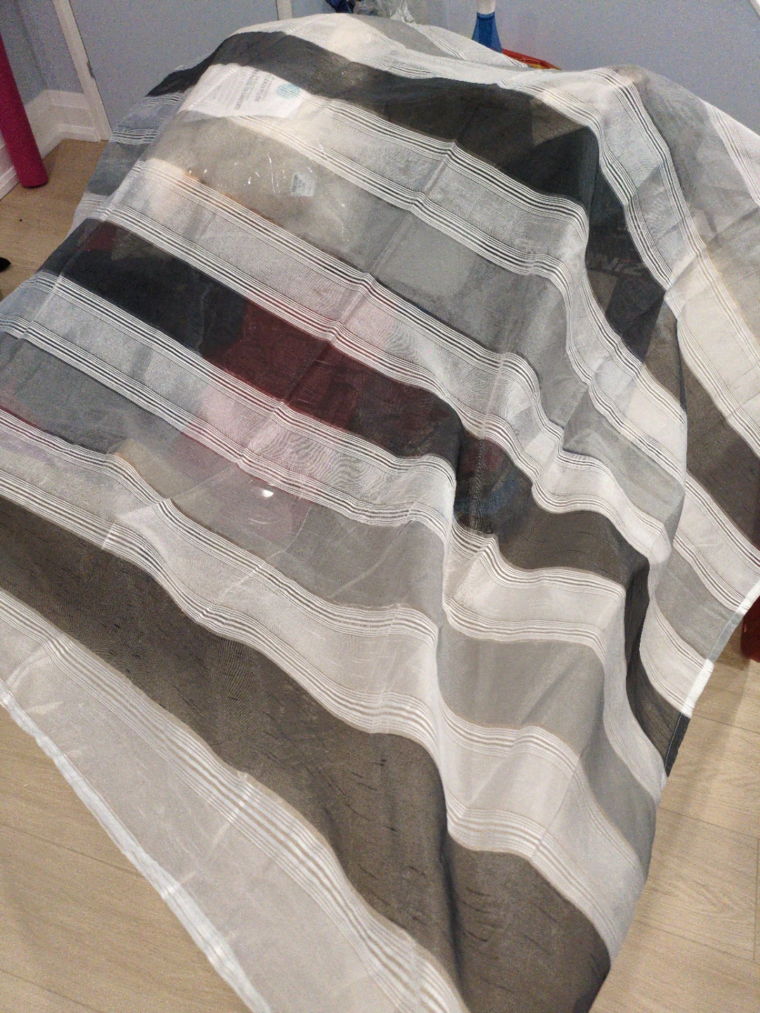 Striped Sheer Fabric shower curtain cover