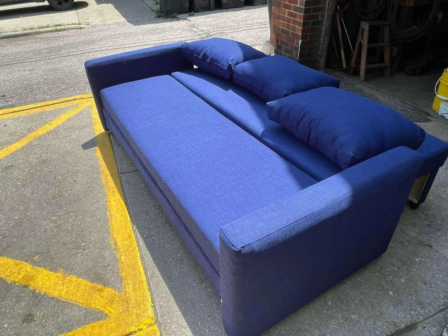 Ikea Blue Sofa with Pillows