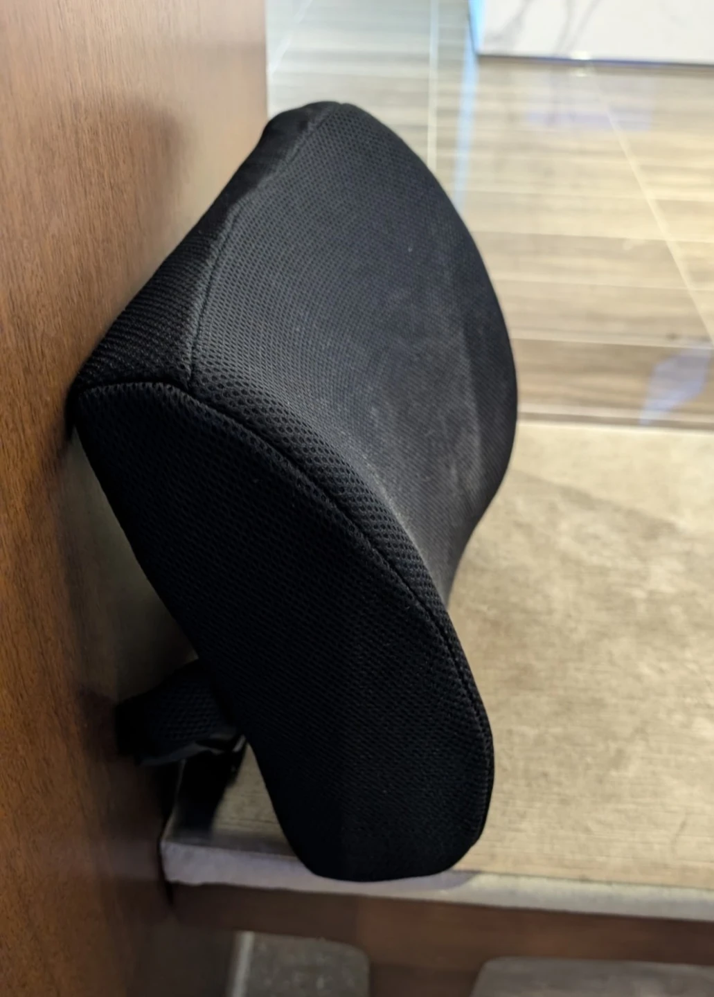 Black Lumbar Support Cushion with Strap